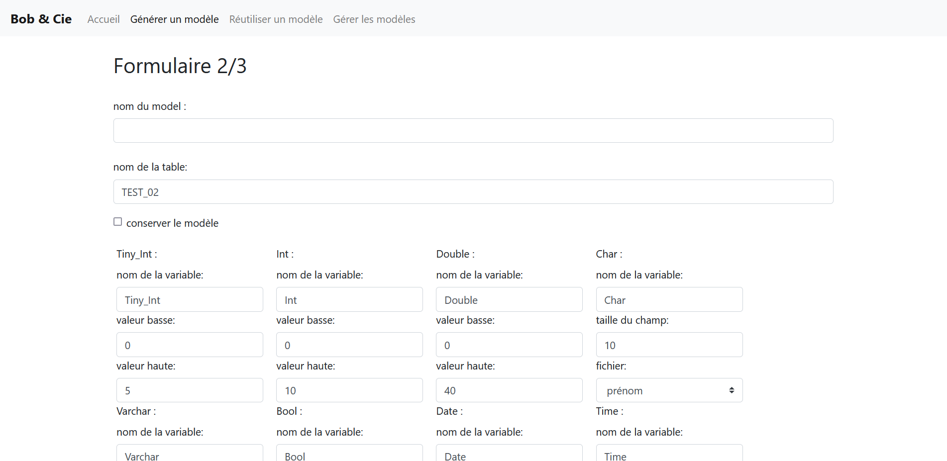 projet generateur mot